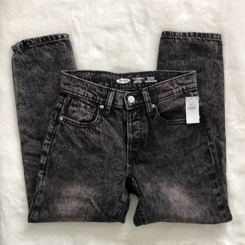 NWT Old Navy black washed 5 pocket jeans size 8
